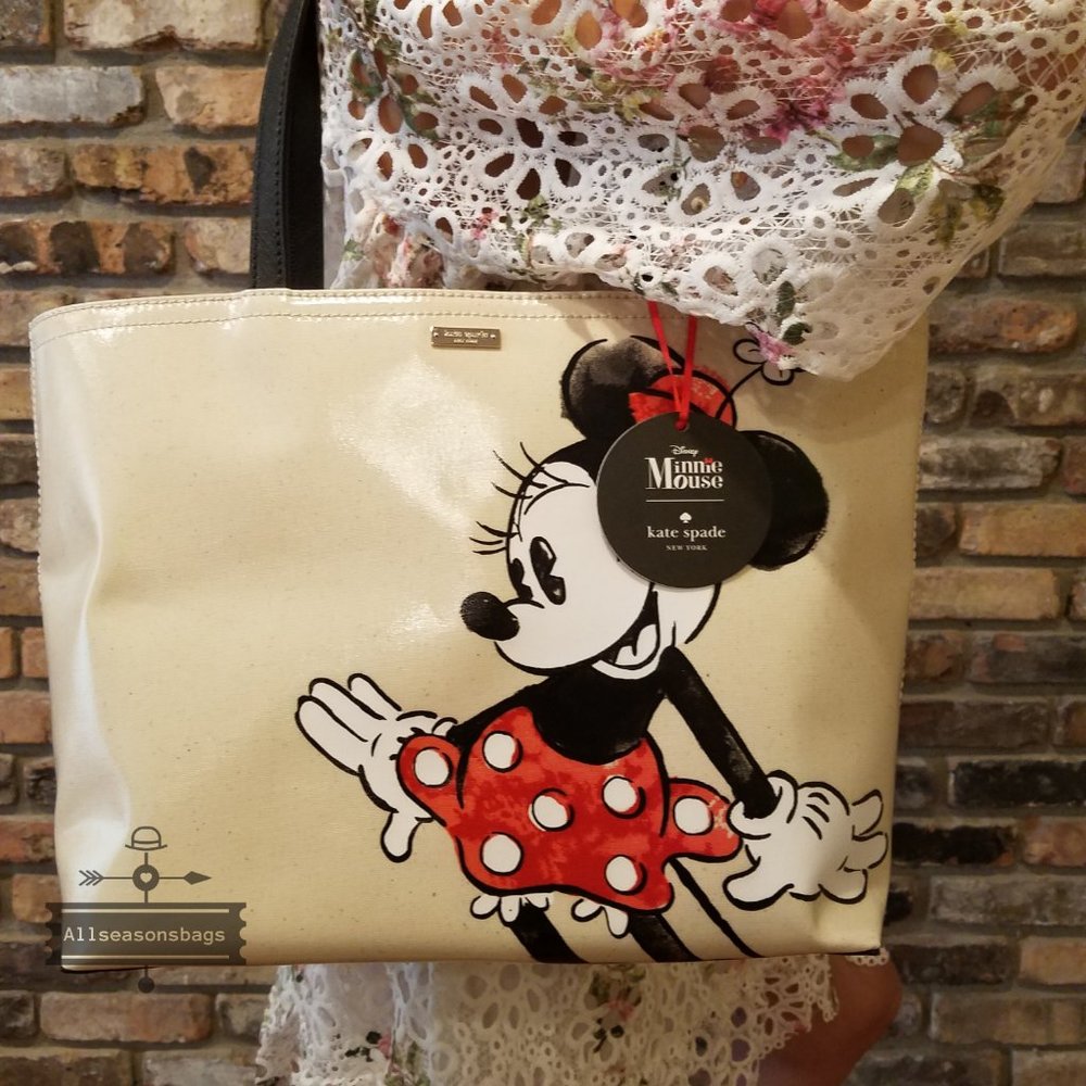 Kate spade Minnie Mouse Tote Francis White Black - Picture 3 of 8